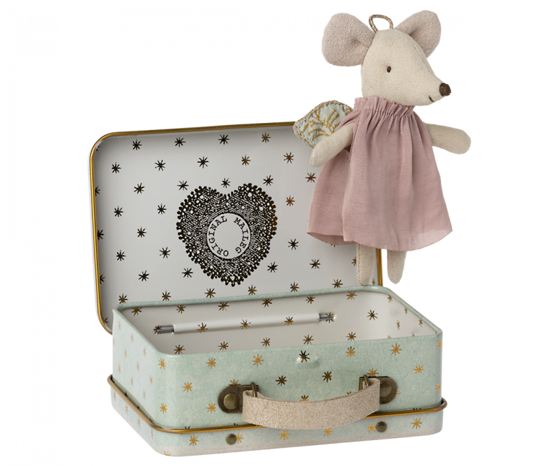 Angel Mouse in Suitcase by Maileg Toys Maileg   