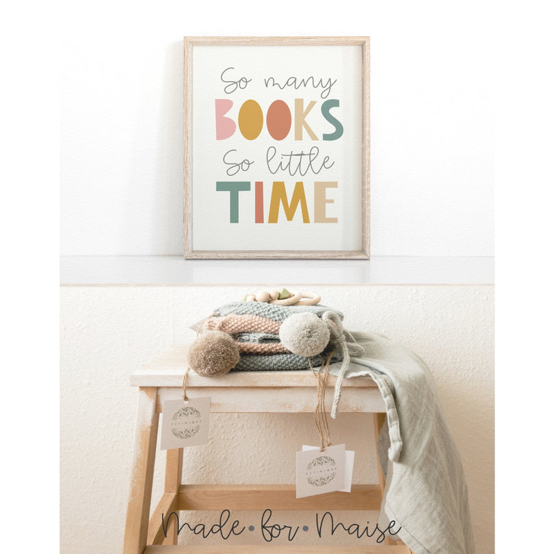 So Many Books Wall Art Print by Made for Maise Decor Made for Maise   