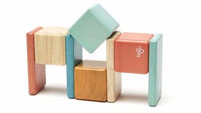 Magnetic Block Set 8 Pc Original Pocket Pouch - Sunset by Tegu Toys Tegu   
