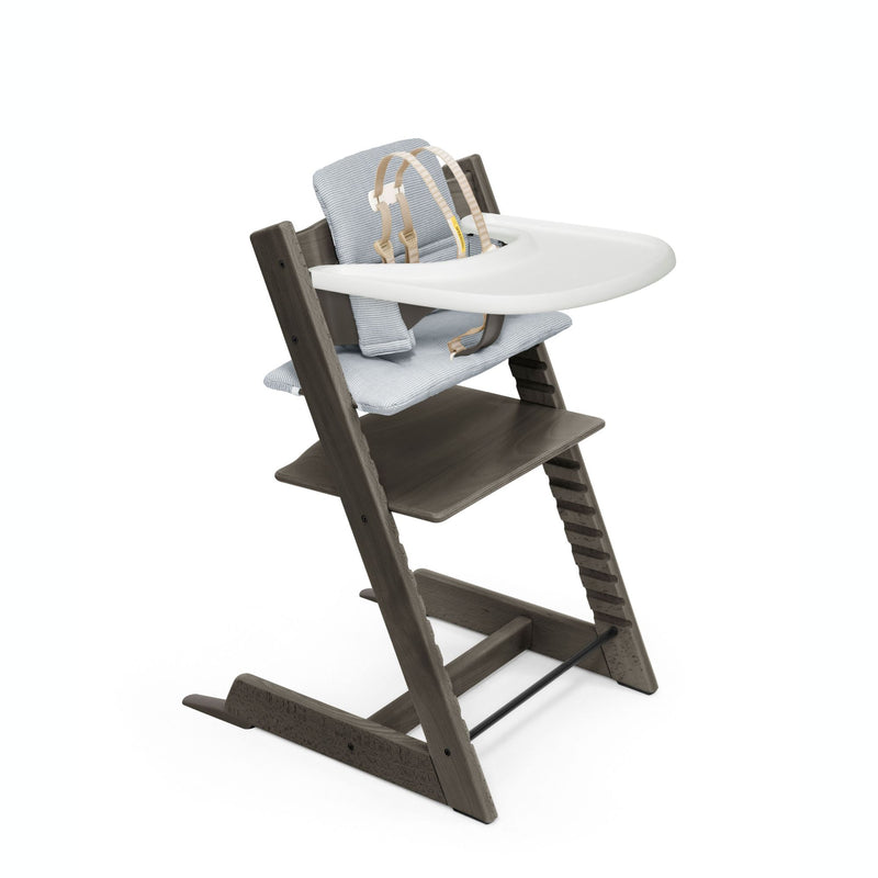 Tripp Trapp Complete High Chair by Stokke Furniture Stokke Hazy Grey with Nordic Blue Cushion  