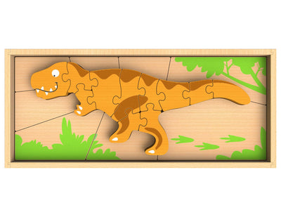 Double Sided Dino Skeleton Puzzle - Tyrannosaurus by BeginAgain Toys Begin Again   