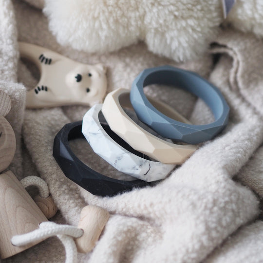Geometric Silicone Teething Bangle/Bracelet by East London Baby Co