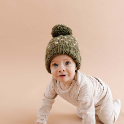 Sawyer Hand Knit Hat - Olive by The Blueberry Hill Accessories The Blueberry Hill   
