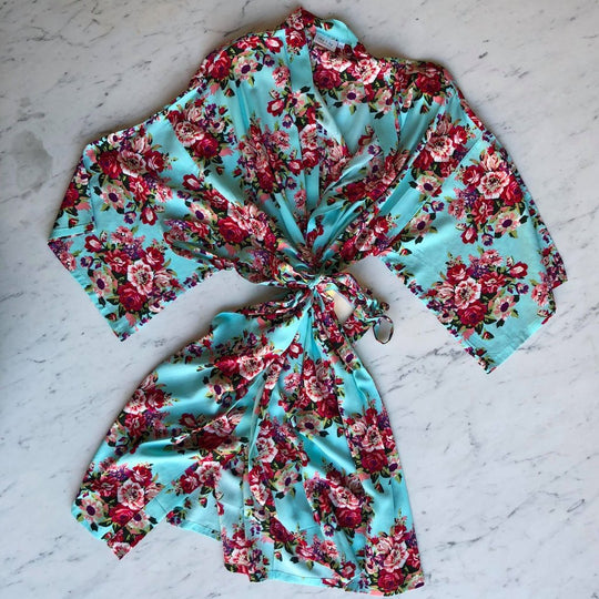 Mama Robe - Mabel Floral Light Blue by May and Joy