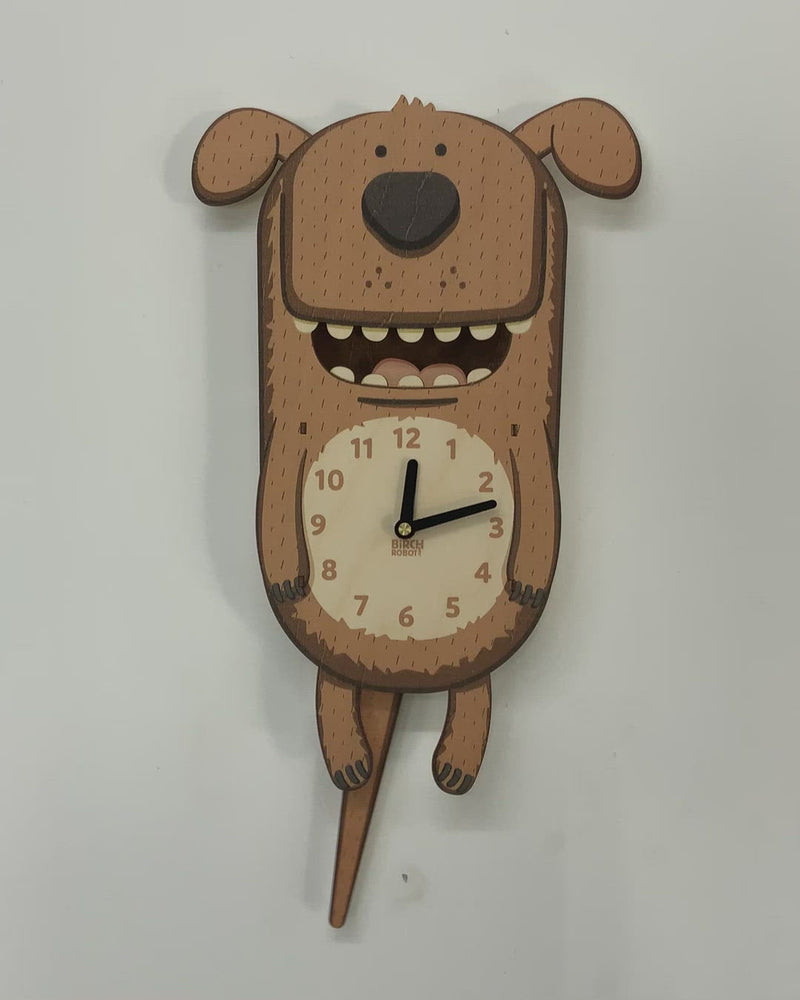 Pee Wee the Dog Double Pendulum Clock by Birch Robot Decor Birch Robot   