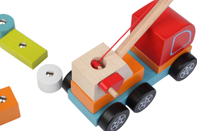 Crane Truck Wooden Toy by Wise Elk Toys Wise Elk   