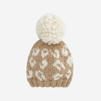 Cheetah Hand Knit Hat - Latte/Cream by The Blueberry Hill Accessories The Blueberry Hill   