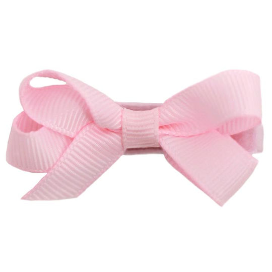 Bridget Classic Grosgrain Baby Hair Bow - Pink by No Slippy Hair Clippy