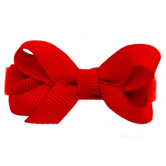 Bridget Classic Grosgrain Baby Hair Bow - Red by No Slippy Hair Clippy