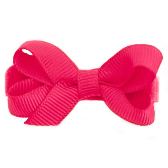 Bridget Classic Grosgrain Baby Hair Bow - Shocking Pink by No Slippy Hair Clippy