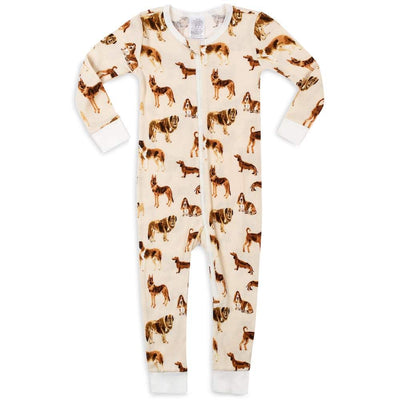 Organic Cotton Zipper Pajama - Natural Dog by Milkbarn Apparel MilkBarn   