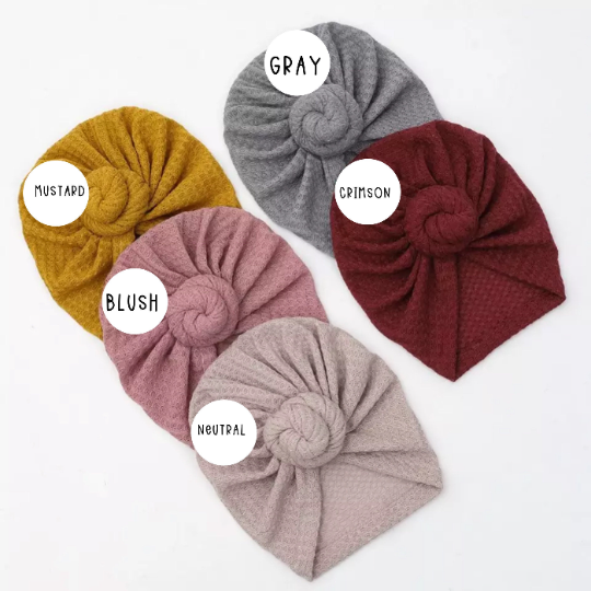 Knotted Baby Turban - Mustard by Golden Dot Lane