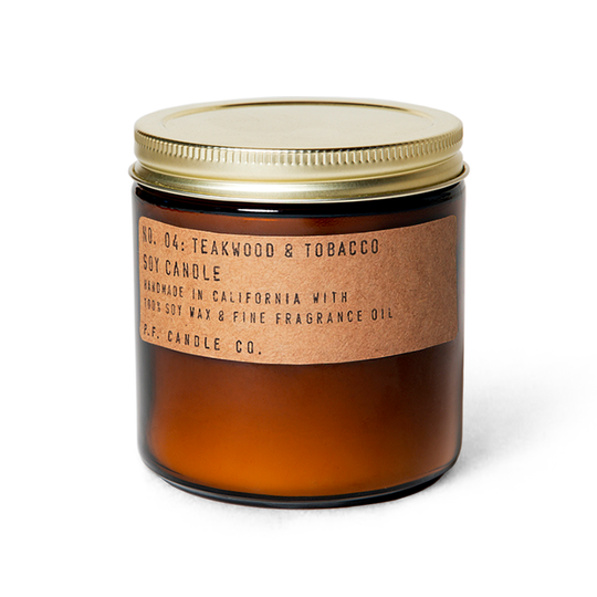 Teakwood + Tobacco Soy Candle - Large by PF Candle Co