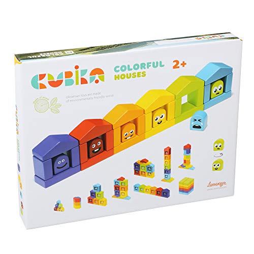 Colorful Houses Wooden Toy Toys Wise Elk   