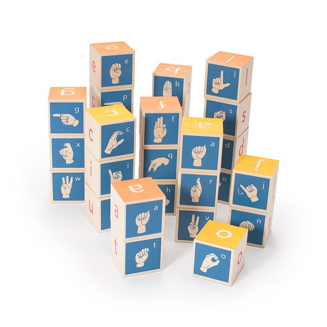 American Sign Language Wooden Blocks by Uncle Goose Toys Uncle Goose   