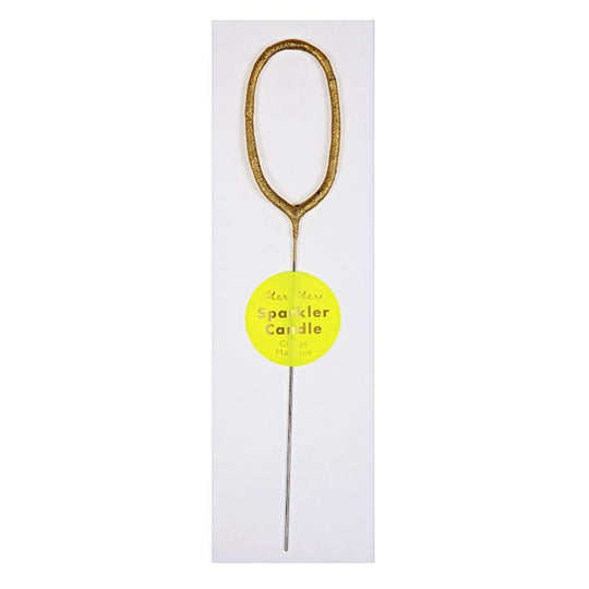 Sparkler Number Birthday Candle - 0 by Meri Meri