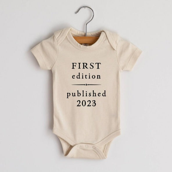 First Edition Published 2023 Organic Baby Bodysuit - Natural by Gladfolk FINAL SALE