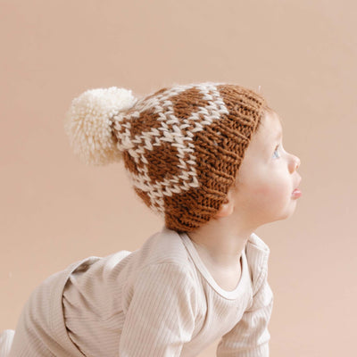 Diamond Faire Isle Hand Knit Hat - Walnut by The Blueberry Hill Accessories The Blueberry Hill   