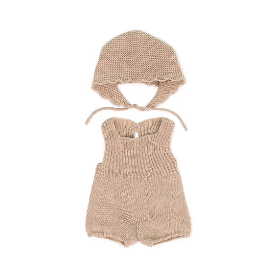 Knitted Doll Outfit 15" - Romper & Bonnet by Miniland