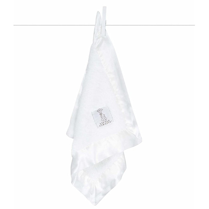Chenille Solid Security Blanky - White by Little Giraffe