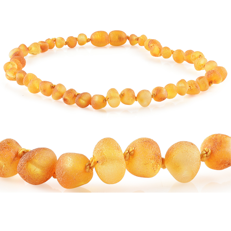 Raw Honey Baltic Amber Necklace Infant Care R.B. Amber Jewelry 10-11"  