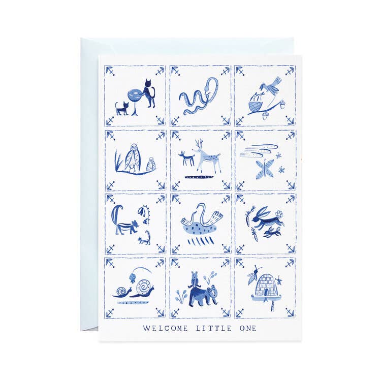 New Baby Delft Tiles Card by Mr. Boddington&