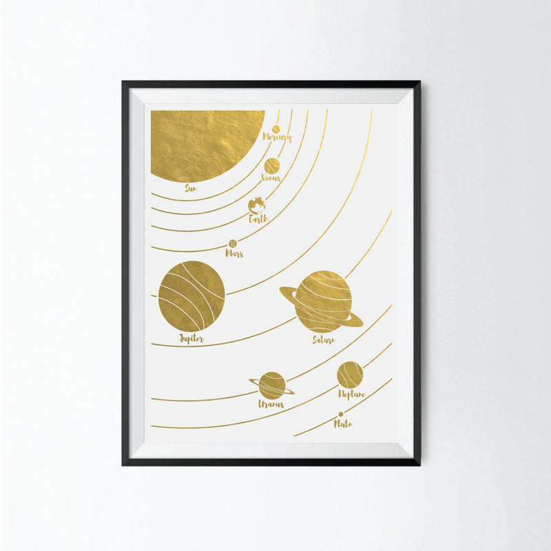 Solar System II - Gold Foil Art Print by Uyeno Miyoshi Decor Uyeno Miyoshi   