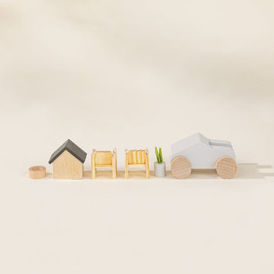 Wooden Doll House Outdoor Furniture and Accessories - 8 Pieces by Coco Village Toys Coco Village   