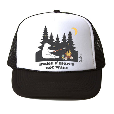S'mores Not Wars Trucker Hat - White/Black by Bubu Accessories Bubu Small (3-18M)  