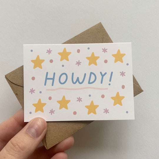 Tiny Enclosure Card - Howdy by Allie Biddle