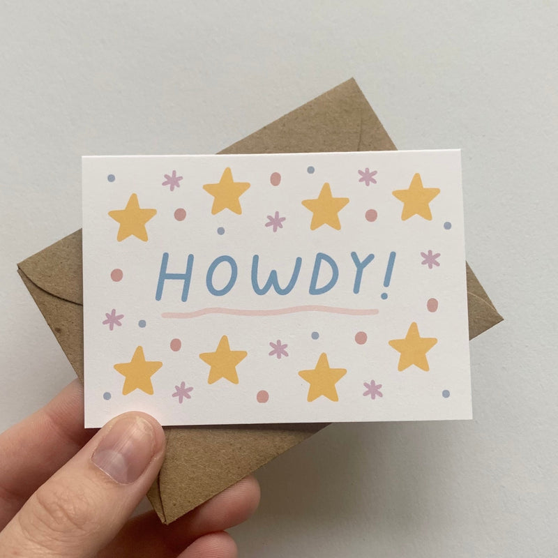 Tiny Enclosure Card - Howdy by Allie Biddle Paper Goods + Party Supplies Allie Biddle   