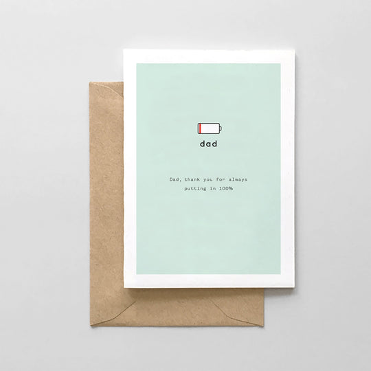 Dad Battery - Father's Day Card by Spaghetti & Meatballs
