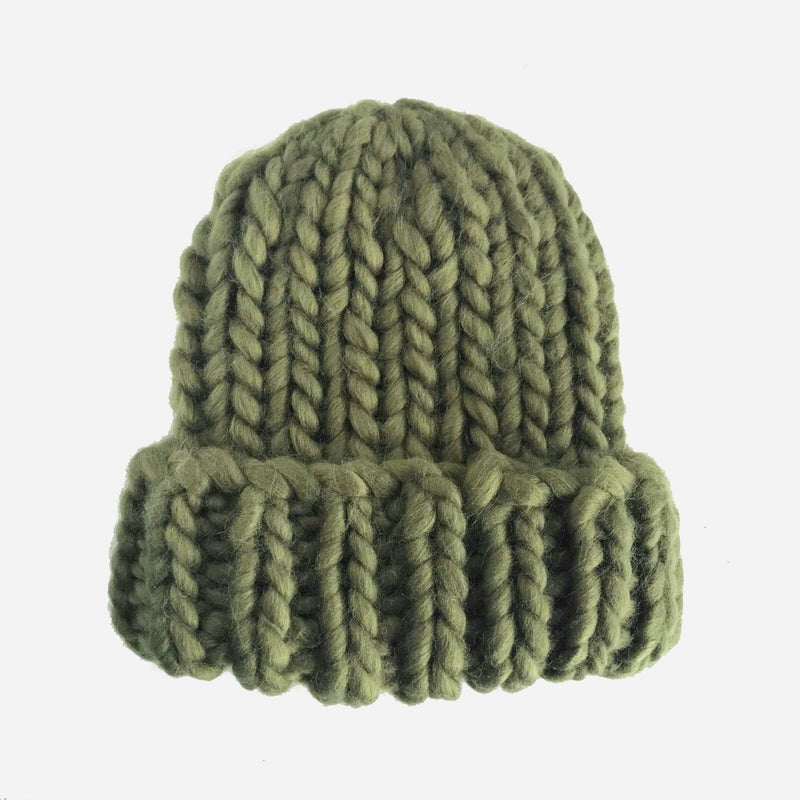 Hand Knit Chunky Beanie - Olive by The Blueberry Hill Accessories The Blueberry Hill   