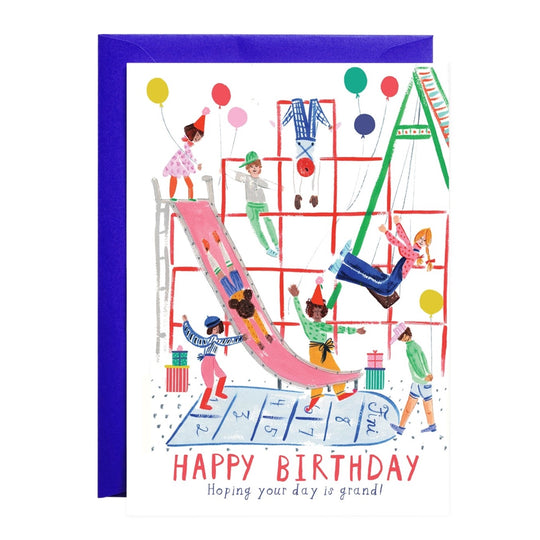 Down the Slide With Balloons Card by Mr. Boddington's Studio