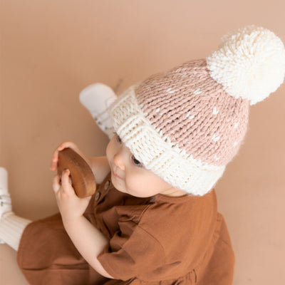Shiloh Hand Knit Hat - Blush The Blueberry Hill Accessories The Blueberry Hill   