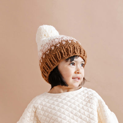 Nell Stripe Hand Knit Hat - Blush by The Blueberry Hill Accessories The Blueberry Hill   