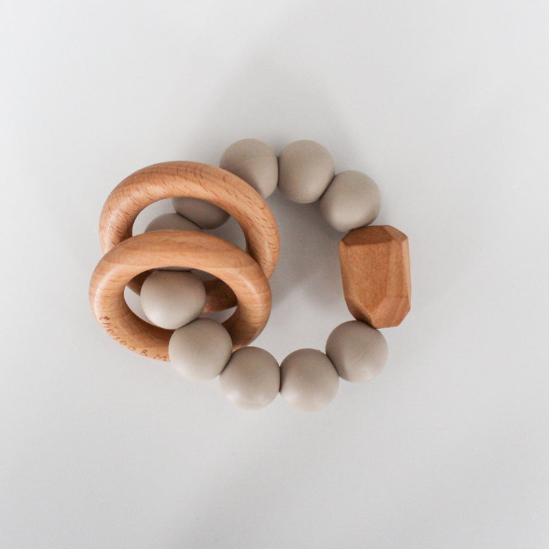 Wood and Silicone Teething Rattle - Desert by Chelsea and Marbles Toys Chelsea and Marbles   