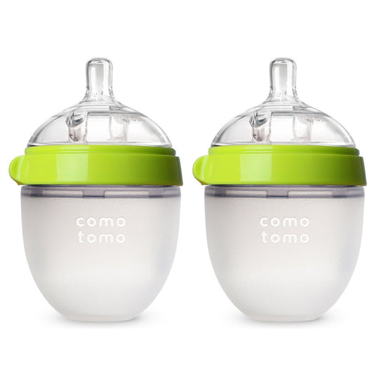 Comotomo Natural Feel Baby Bottle - 2 Pack Green 5 Oz