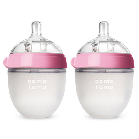 Comotomo Natural Feel Baby Bottle - 2 Pack Pink 5 Oz