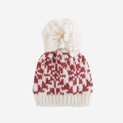 Snowfall Hand Knit Hat - Red by The Blueberry Hill Accessories The Blueberry Hill NB (0-3M)  