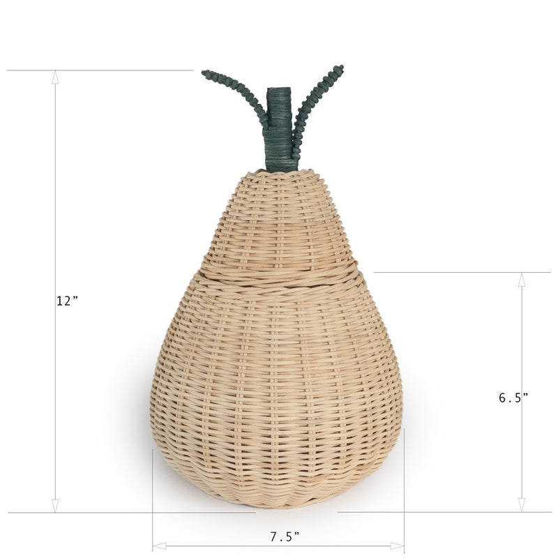Handmade Rattan Pear Storage Basket by EcoFreax Decor EcoFreax   