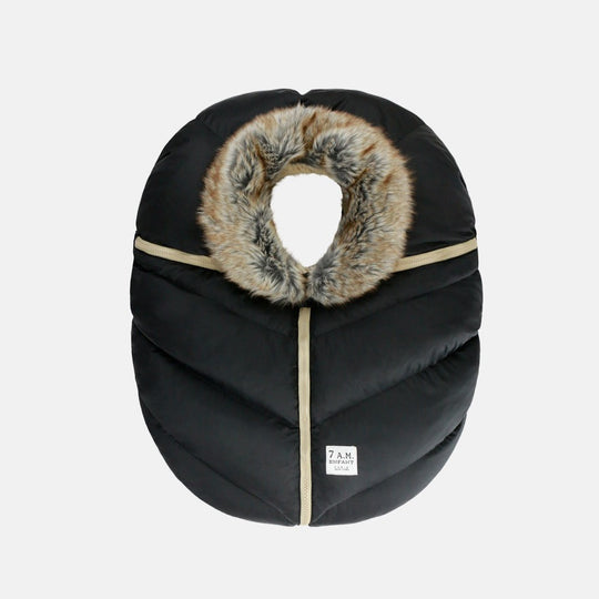 Car Seat Cocoon Tundra - Black Faux Fur by 7AM Enfant
