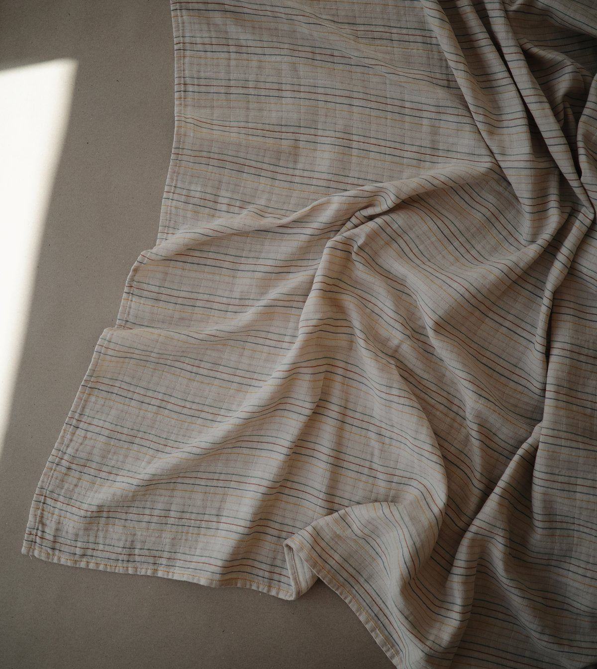 Organic Muslin Swaddle - Retro Stripes by Mushie Bedding Mushie & Co   