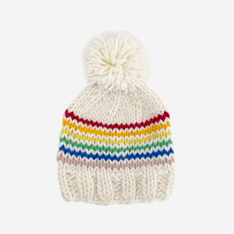 Rainbow Stripe Hand Knit Hat - Reagan by The Blueberry Hill Accessories The Blueberry Hill   