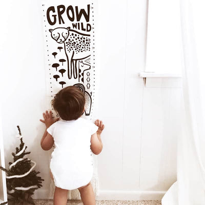 Organic Canvas Growth Chart - Safari by Wee Gallery Decor Wee Gallery   