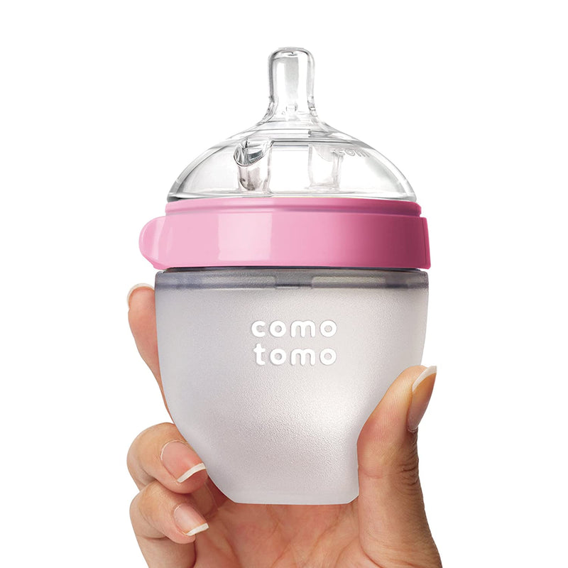 Comotomo Natural Feel Baby Bottle - Pink 5 Oz Nursing + Feeding Comotomo   