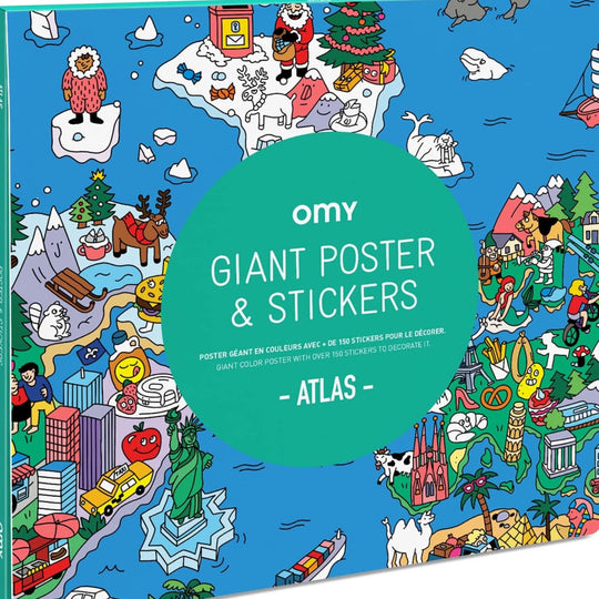 Atlas Giant Poster & Stickers by OMY