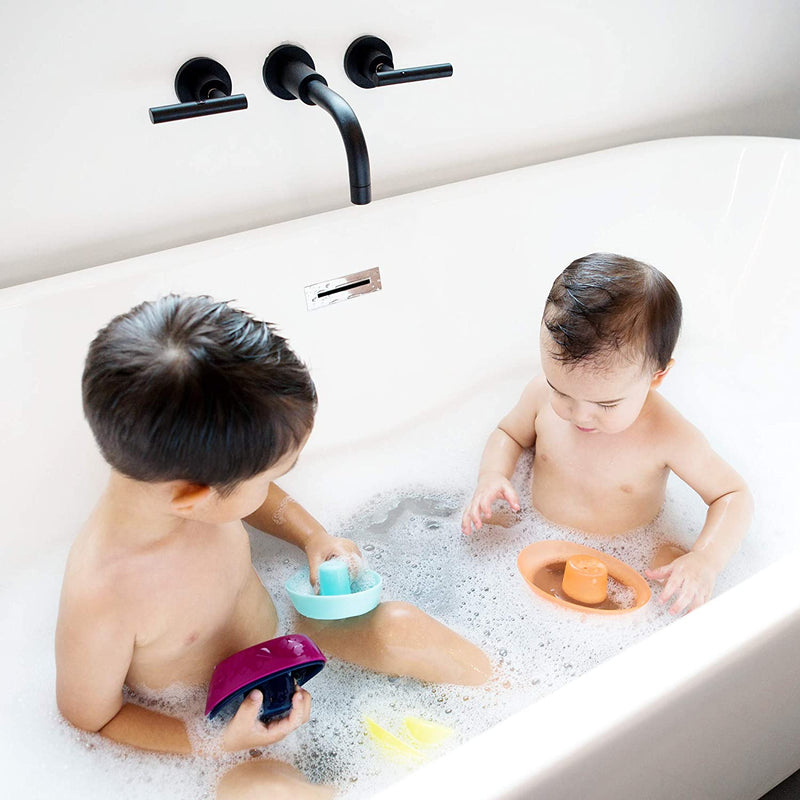 Fleet Stacking Boats - Navy Multi by Boon – Pacifier Kids Boutique