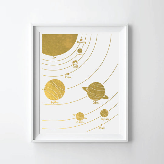 Solar System II - Gold Foil Art Print by Uyeno Miyoshi