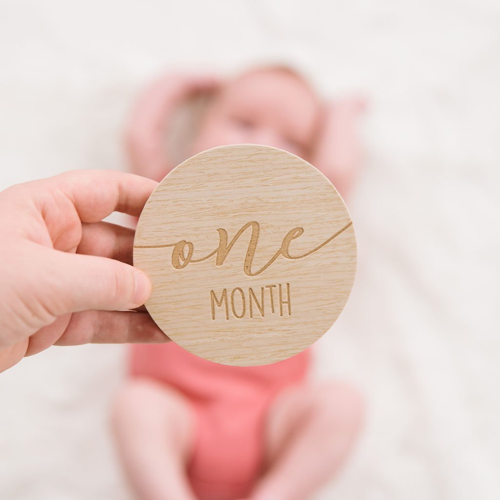 Wooden Reversible Milestone Photo Props by Pearhead Gifts Pearhead   